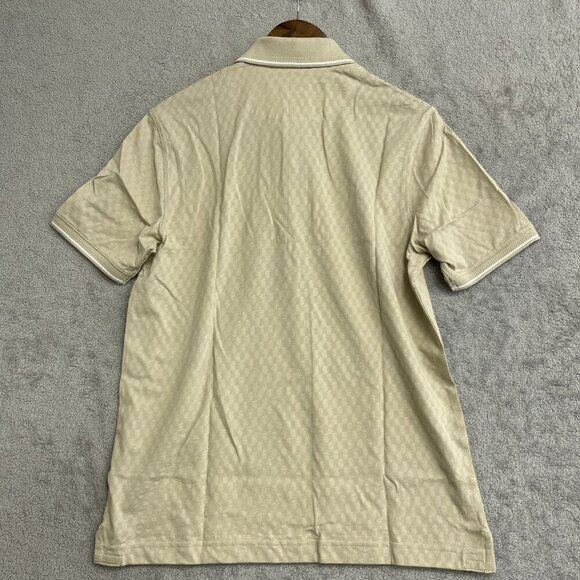 NEW Ted Baker Men's S Polo Shirt Beige Checkered Pattern Short Sleeve - Picture 3 of 9